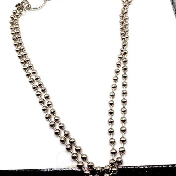 Double Layer Metal Beaded Wallet Or Pants Chain 22 Inches Long - Picture 7 of 9